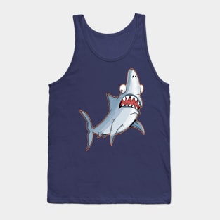 Shark frightened fish color Tank Top